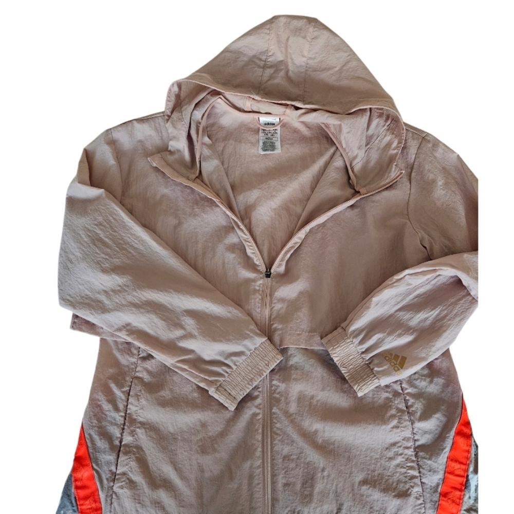 Adidas Women's Beige Windbreaker  Hooded Jacket - Picture 11 of 16